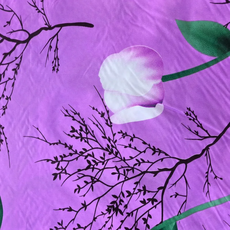 High quality purple tulip 100% polyester fabric wholesale