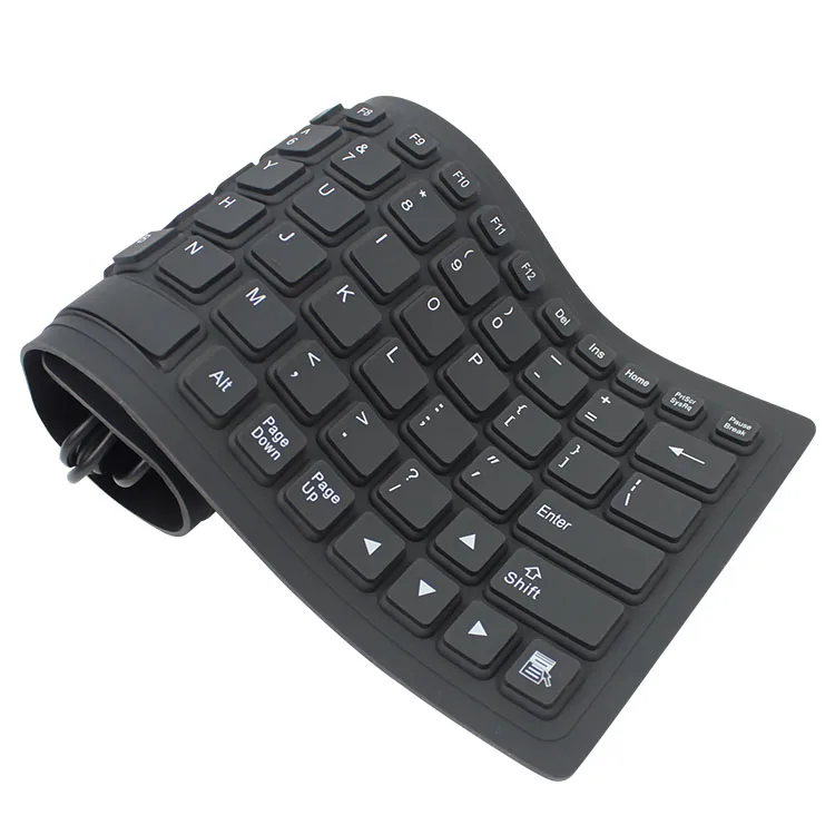 wired usb 2.0 us/uk language mini flexible silicone portable folding keyboard