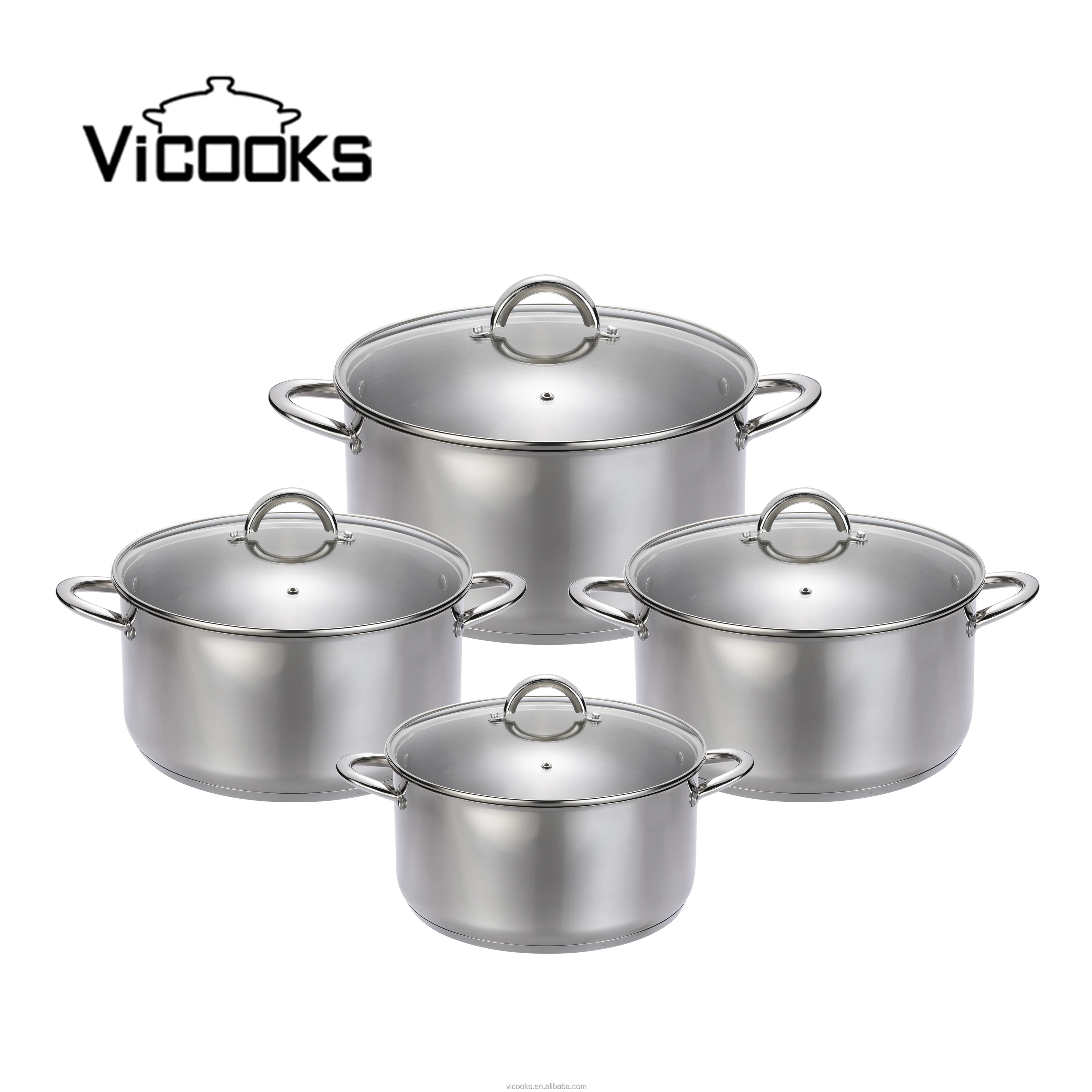 Works with Electric Cooktops kitchen cookware set non stick home cooking stainless steel cookware sets