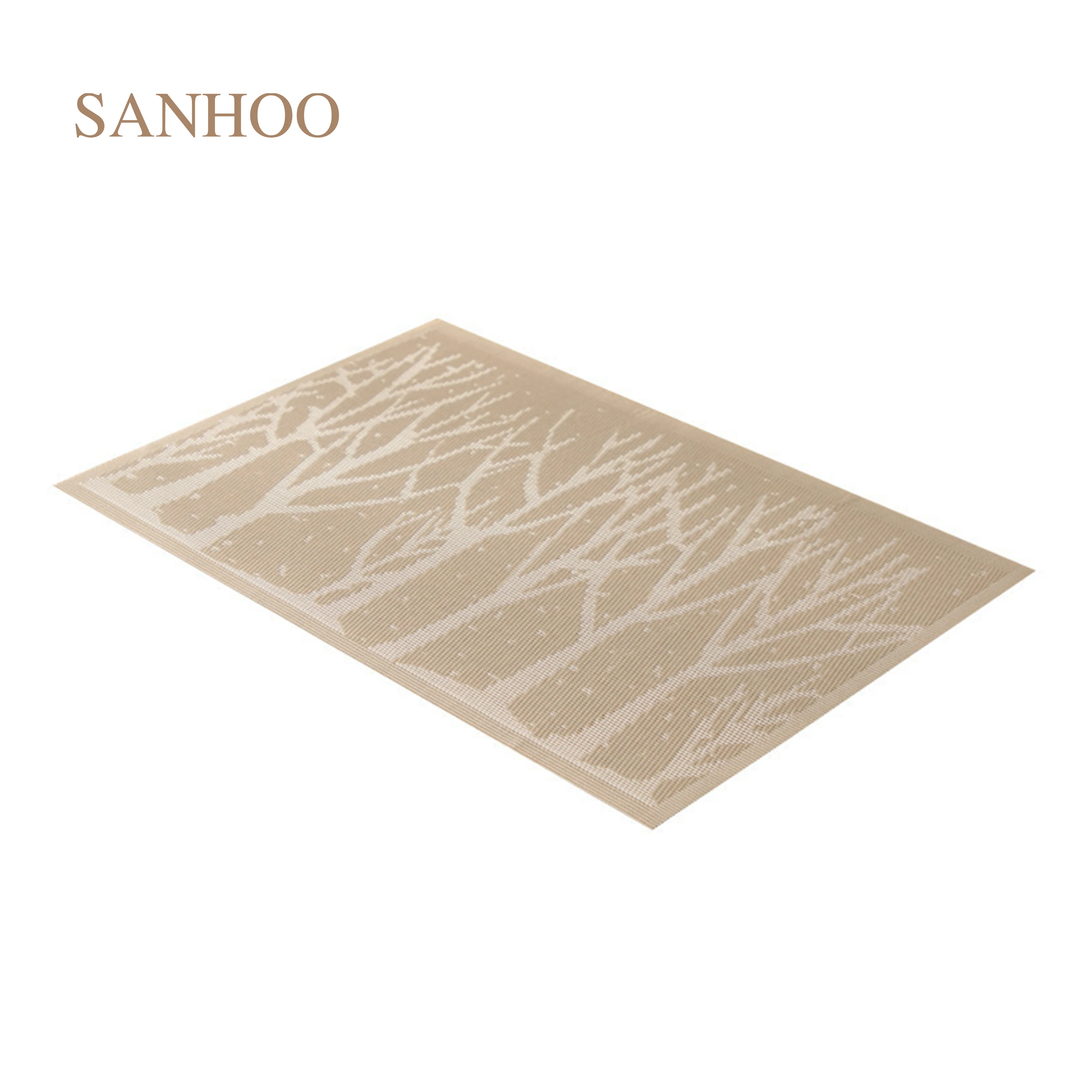 SANHOO High Quality Heat Resistant Gold Luxury Woven Dine Mat and Coasters Pvc Table Placemat