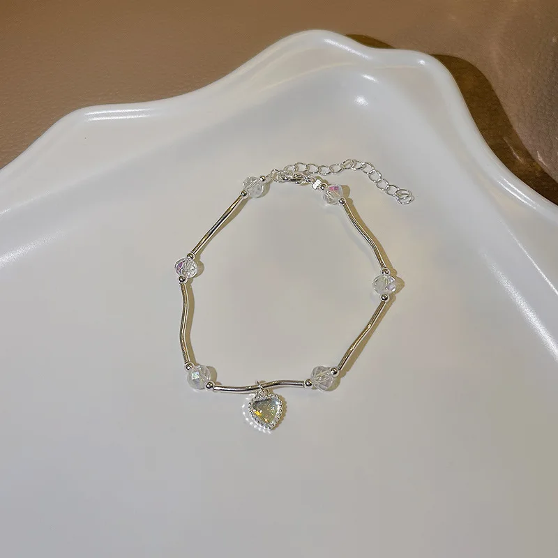 Light luxury niche hundred with temperament small fresh simple personality color crystal bracelet jewelry