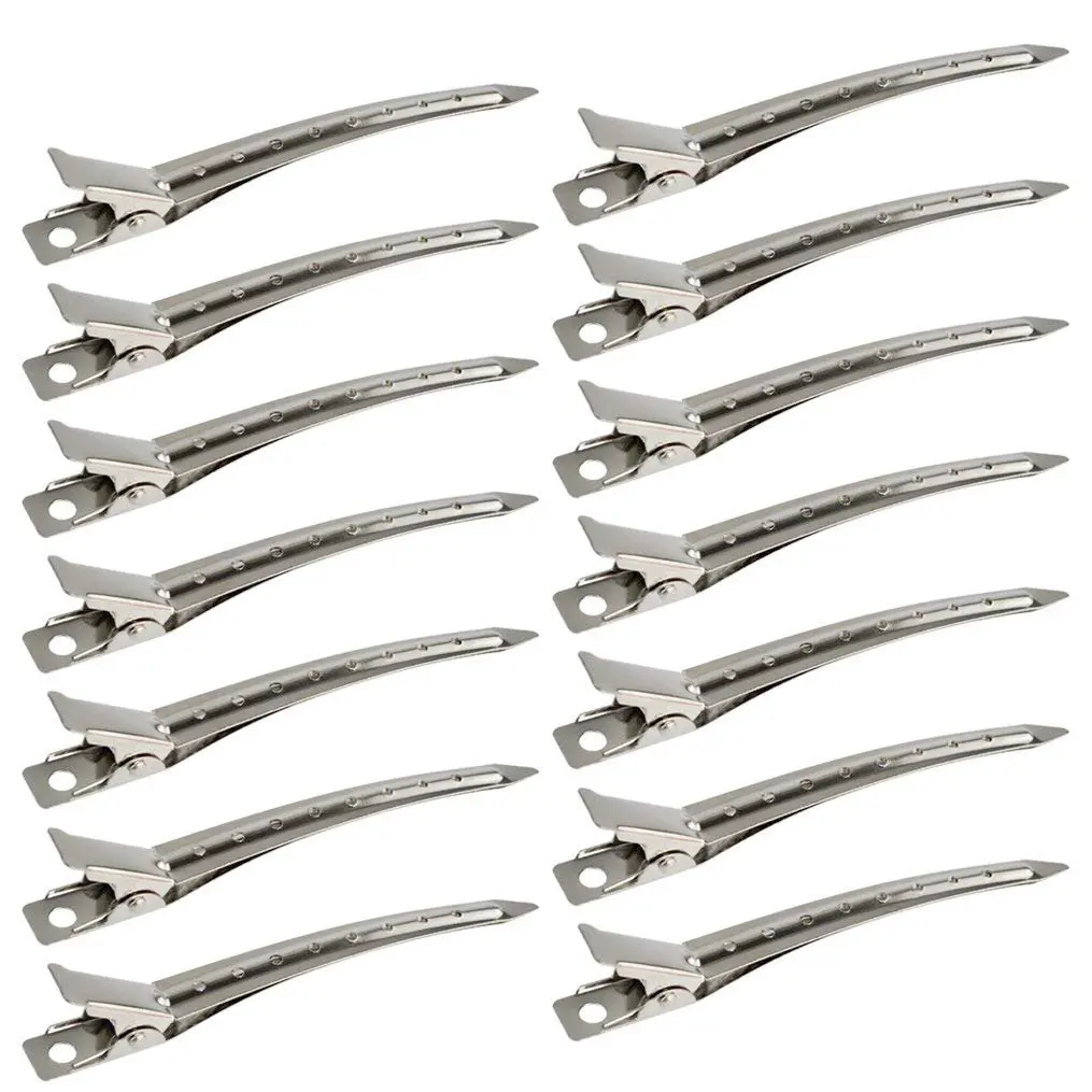 3.5 Inches Rustproof Metal Alligator Curl Clips with Holes for Hair Styling
