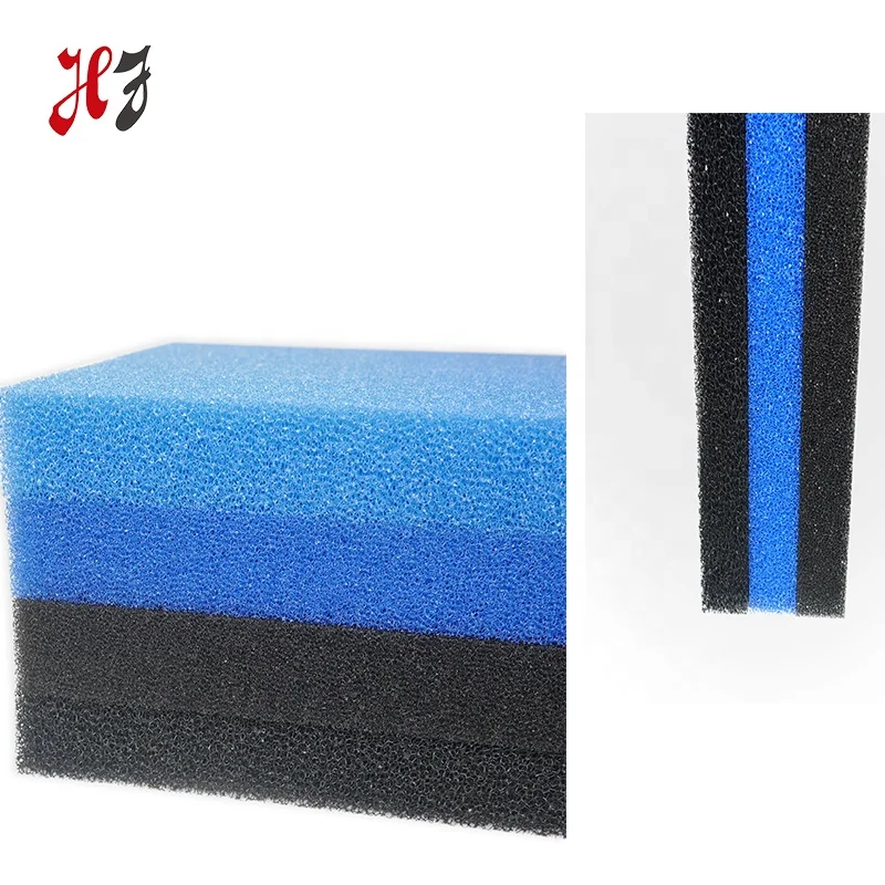 China factory  10-60 PPI  polyurethane biochemical Filter Foam Aquarium Blue colour sponge for fish tank