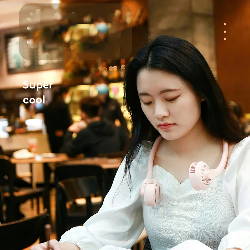 New design hanging portable neck fan rechargeable for working and shopping