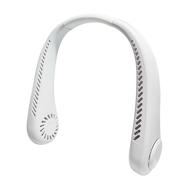 2024 hot hanging neck small fan Strong leafless quiet portable lightweight three speed adjustment cooling leafless fan