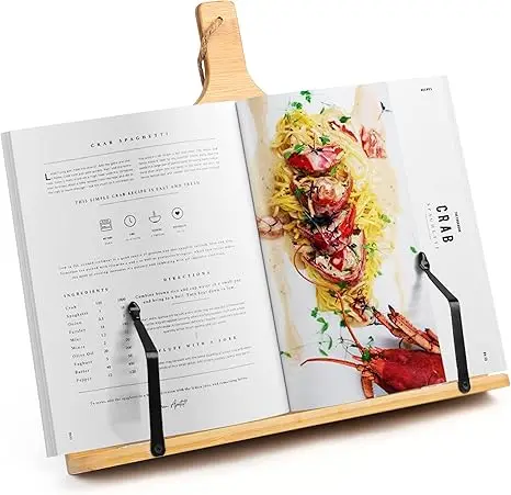 LotFancy Recipe Book регулируемая подставка для поваренной книги с зажимом страницы