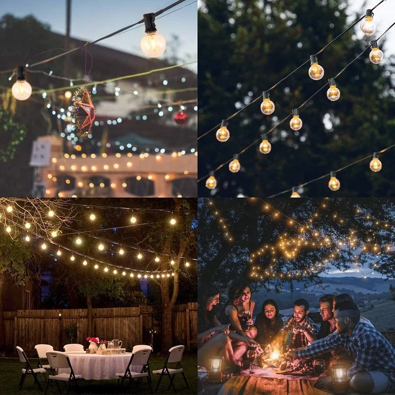 G40 Edison Incandescent String  UK 25Lamps Garden Outdoor Christmas decorative character string lights