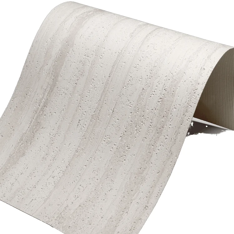 Outdoor fireproof flexible veneer mcm Travertine 4mm Thickness light mcm flexible exterior clay flexible