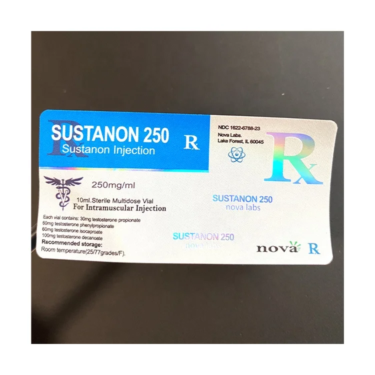Vial label and box 56 - High quality NOVA hologram foil 10ml injection label vials label anabolic steroides for sale