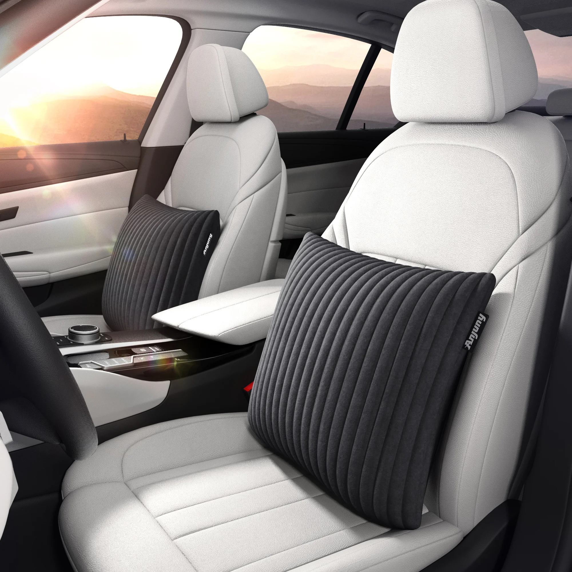 Anjuny Warmtekussen Car Office USB Heated Lumbar Support Pillow Travel Heating Massage Cushion for Back for Hotels and Nursing