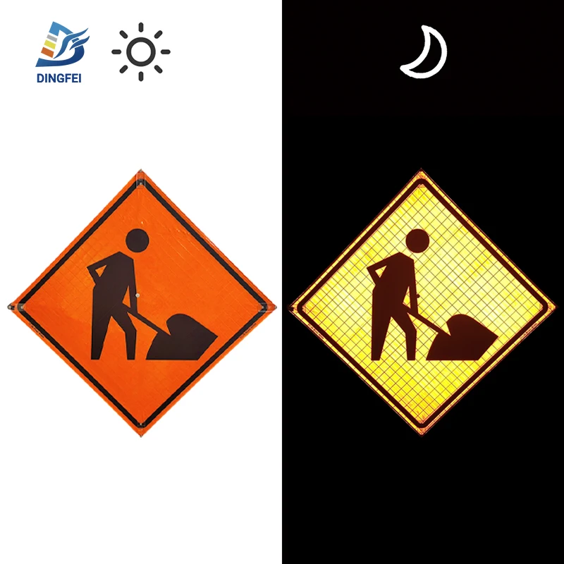 TC-2B MUTCD Construction Temporary Road Work Road Work Short Duration High Intensity Vinyl Reflective Roll Up Traffic Signs