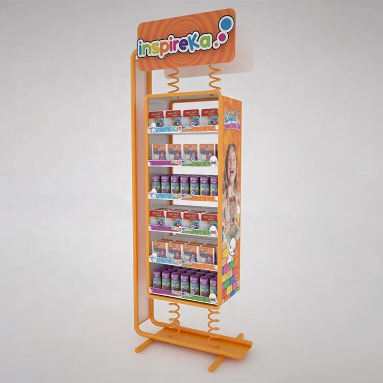 Retail store Metal Floor Standing Stationery display stand Toy display rack