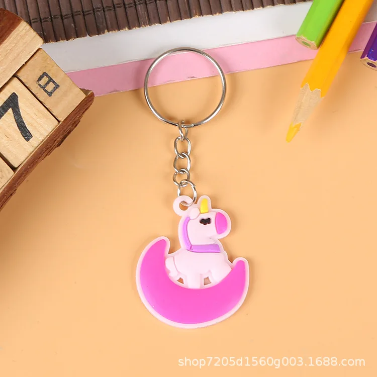 Cartoon PVC keychain wholesale small gift silicone car panda keychain ring