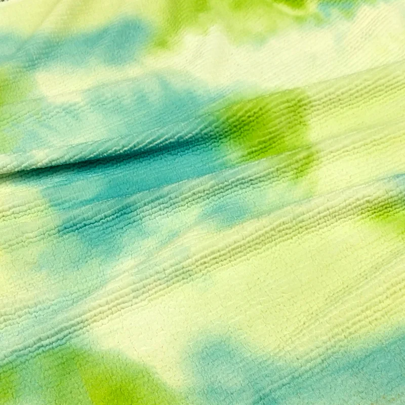 tie dyed printed 4 way stretch knitted polyamide elastane seersucker pleated crinkle fabric bathing suit