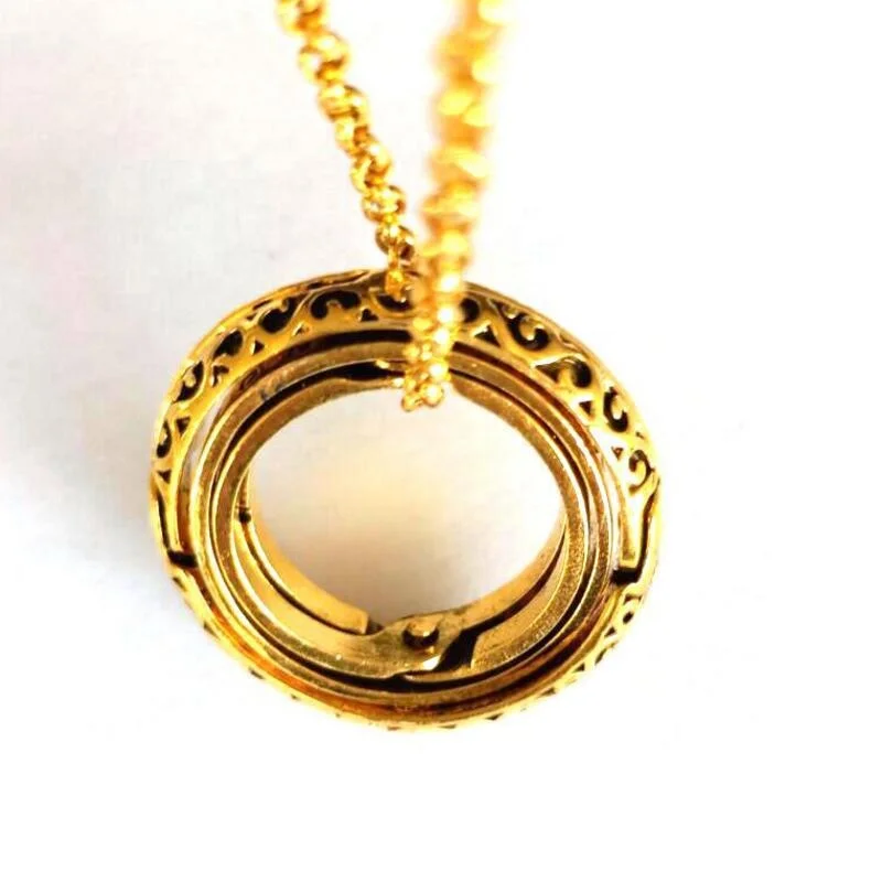 Fashion Astronomy Ball Retro Letters Sphere Reversible Deformed Globe Necklace ring