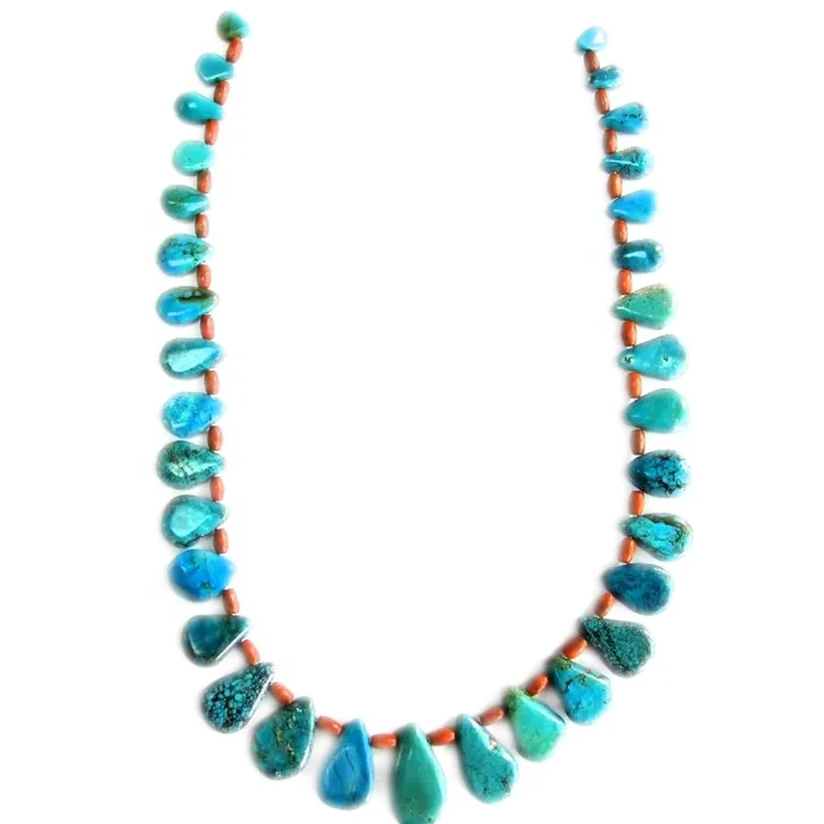 Turquoise Nugget beads necklace jewelry