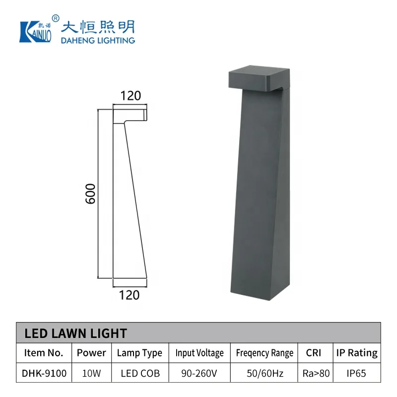 Daheng Hot Selling 2024 High Quality Bollard Lawn Garden Light Modern New SMD 10w Led Outdoor Design 500mm 800mm Luminous Body