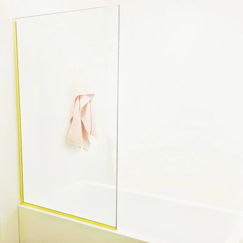 Gold bath tub shower door with SGCC quality tempered glass walk in shower glass door fixed shower door glass