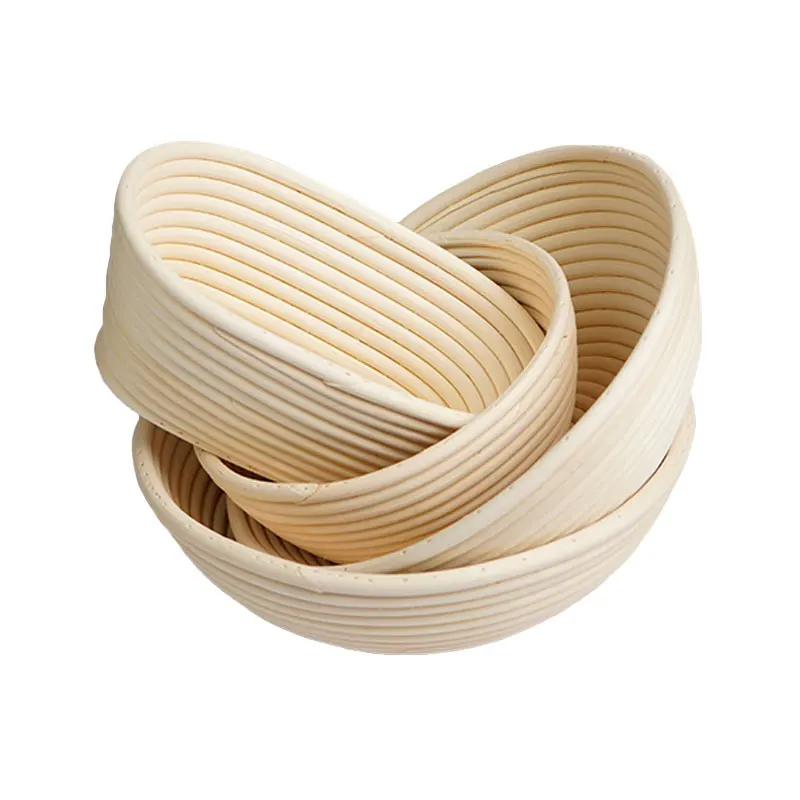 Custom Wholesale Banneton 9 Inch Proof Basket Premium Round Natural Rattan Bread Proofing Basket