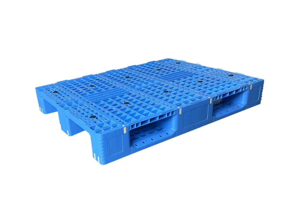 wholesale warehouse use 1200x1000 mm blue color four-way entry injection molded PP material plastic pallet