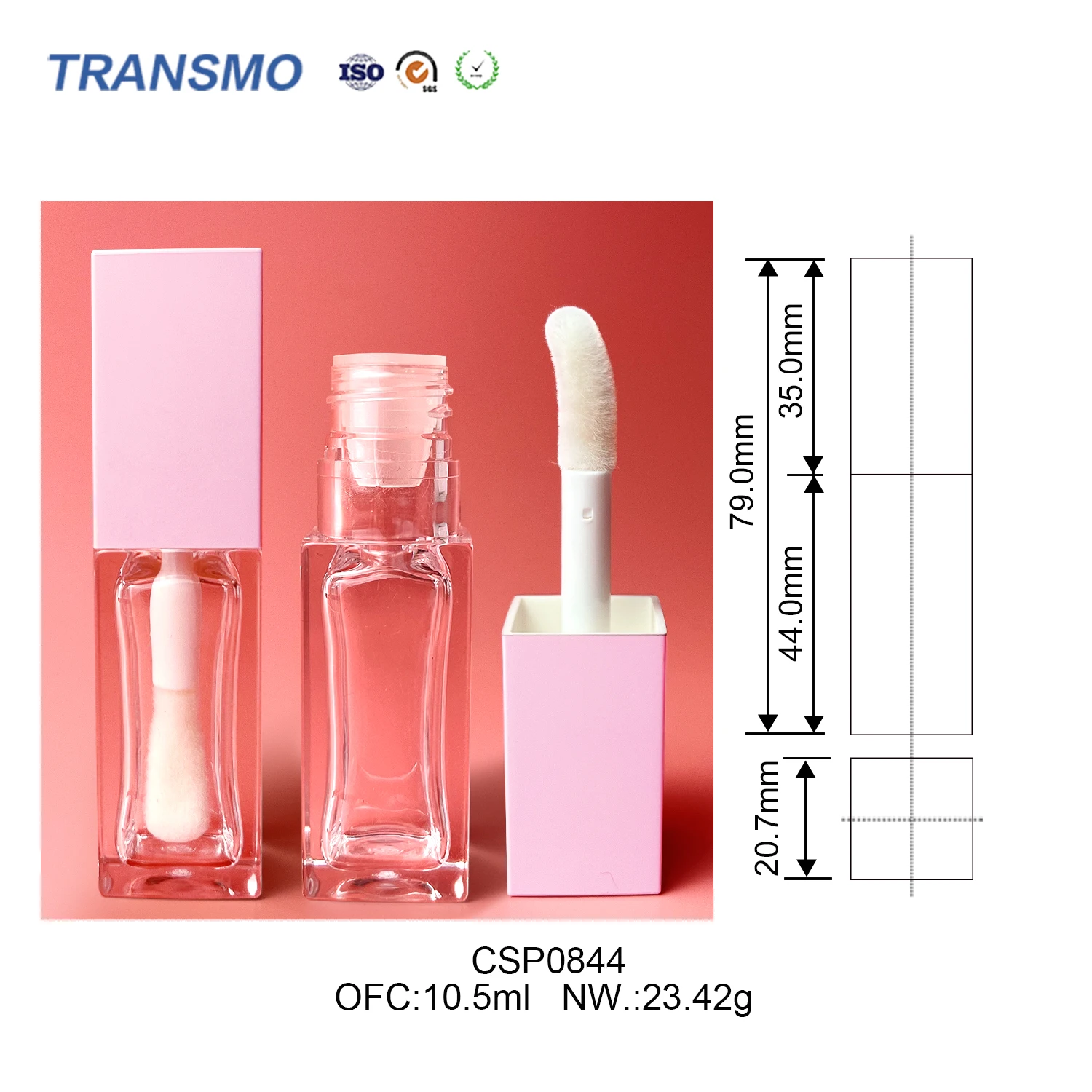 Recyclable lip oil lipgloss containers customized logo lip gloss tubes big wand 7ml lip oil tubes