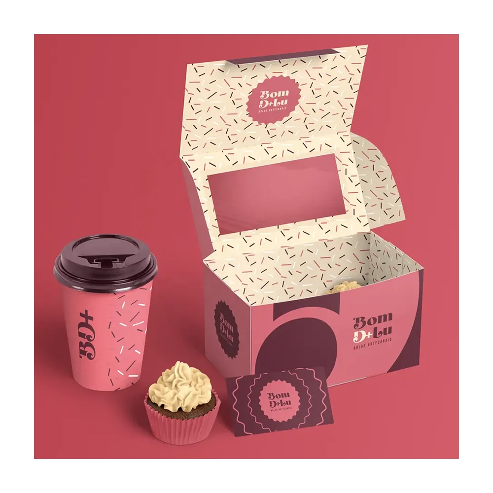 Wholesale Price Cardboard Paper Baking Packaging Cookie Mochi Donut Cake Box With Window