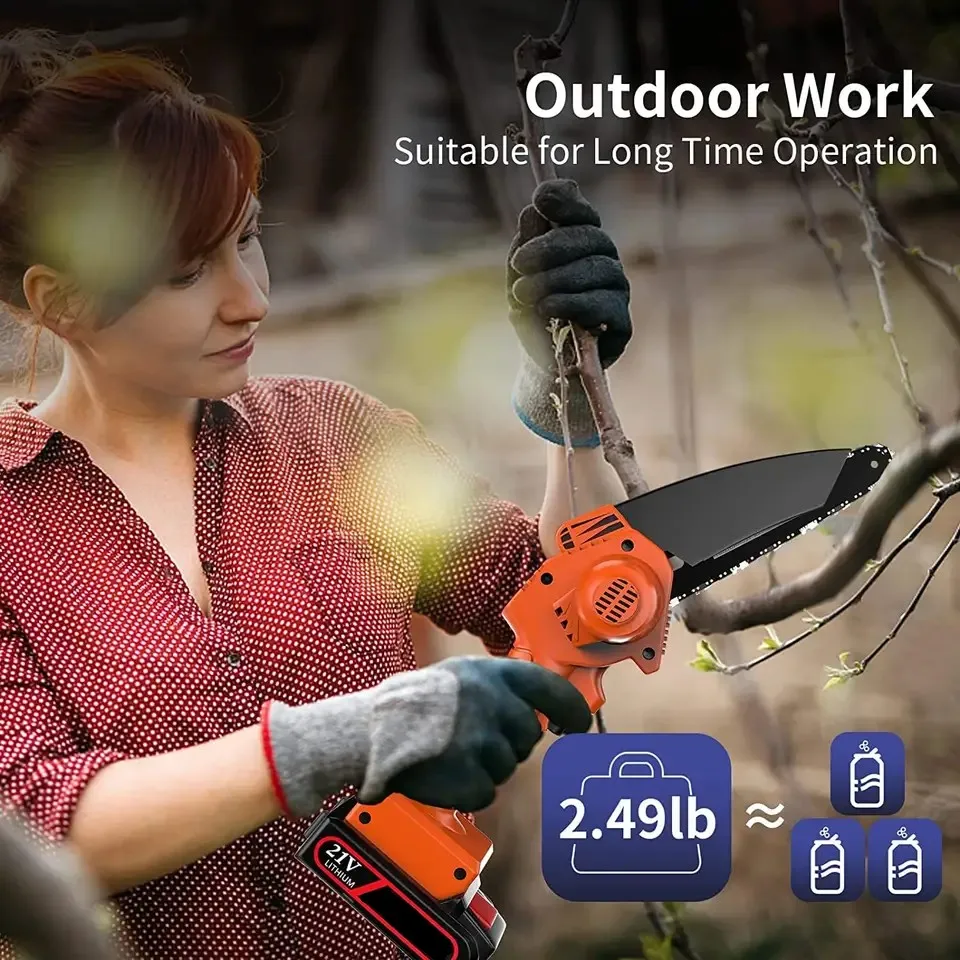 21V battery cheap hand chainsaw price 6 inch mini cordless electric chainsaw battery not included