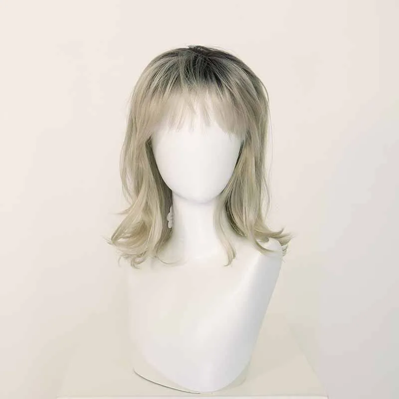 short wig synthetic hair wigs  heat resistant ombre blonde synthetic wig