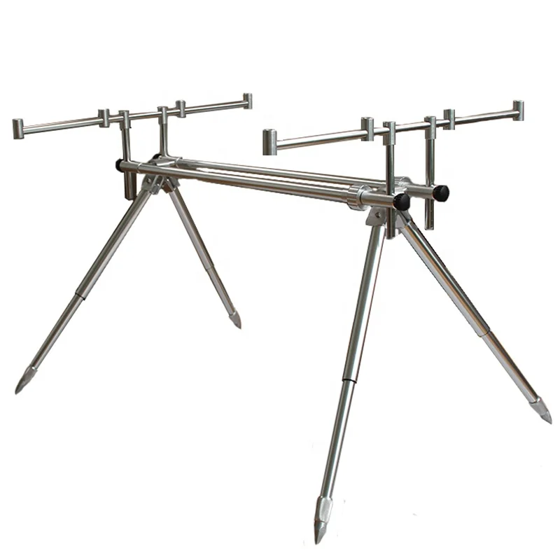4 Feets Aluminum Fishing Rod Pod Stand Holder Carp Fishing Tackle Set Retractable Rod Pod With Bag