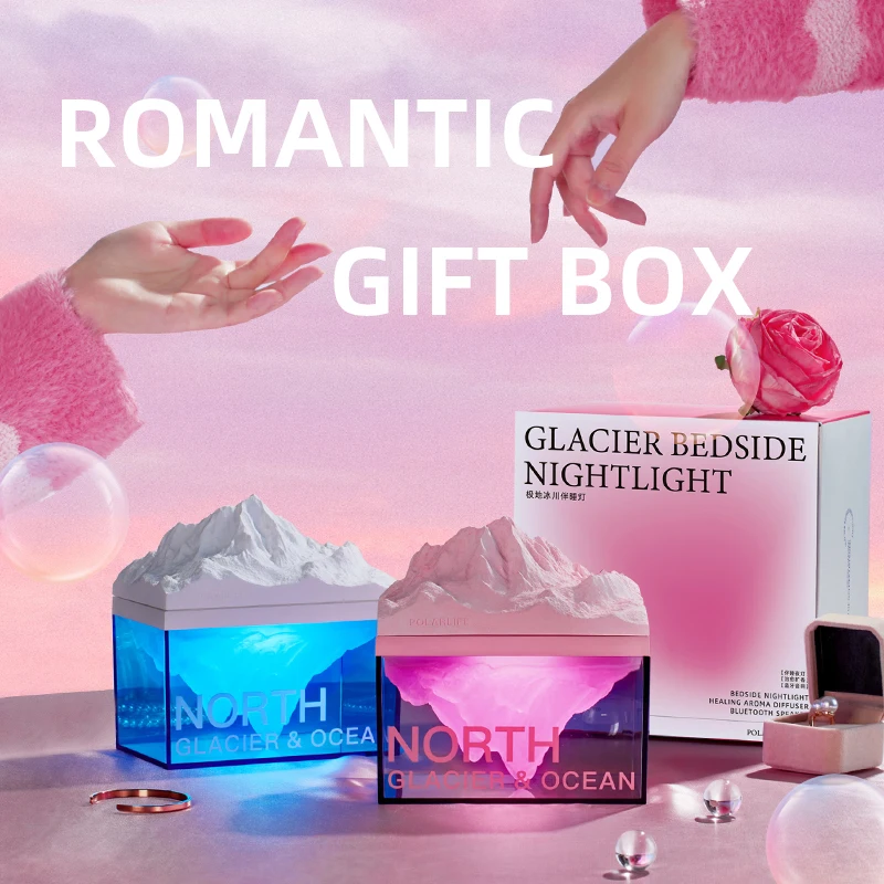 New Trend Home Decor Atmosphere Sleeping Lamp Ice Mountains Night Light Wireless Bluetooth Desktop Speaker
