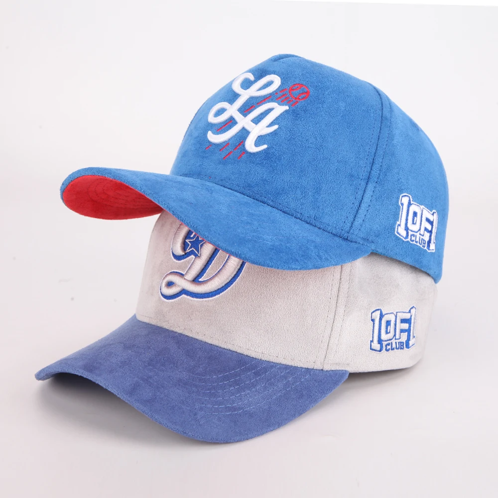 OEM Custom 5 panel curved brim structured baseball cap with embroidery Logo For Man