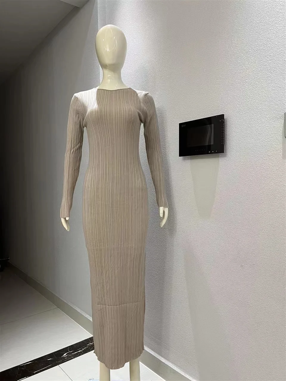 Casual knitted long sleeve slim skinny long dress sweater dress bodycon dress