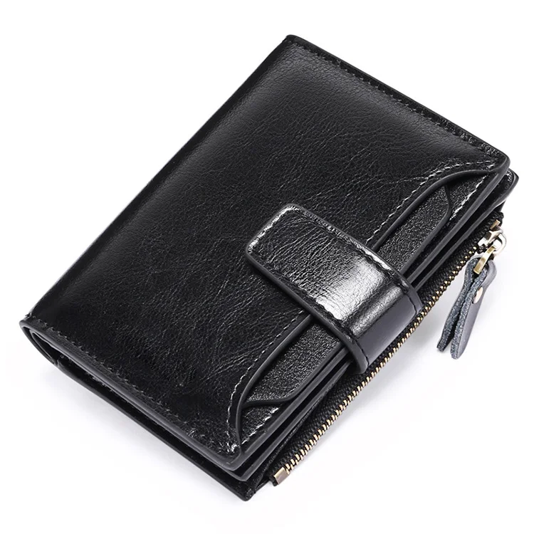 Женский короткий кошелек с радиочастотной идентификацией, студенческий кошелек из вощеной коровьей кожи, кошелек Для водительских прав