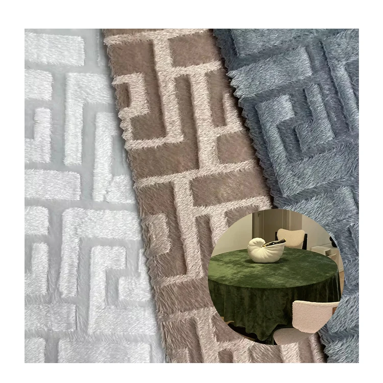 Wholesale Soft Velvet Velour Polyester Upholstery Fabric Lightweight Knitted Warp for Textile Coated Pattern