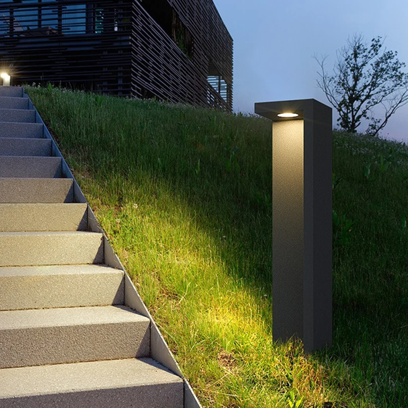 Modern Solar Black Metal Outdoor L-Shaped Path Lights with Bright LED Solid Metal Groundstake for Garden Backyard