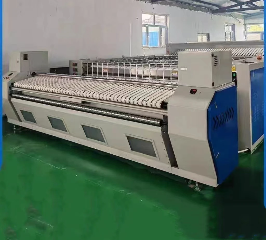 A high-speed ironing machine with double-sided function, automatic cloth feeder