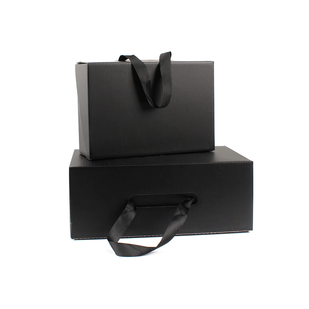 Custom Corrugated Cardboard Handbag Boots Heel Sneaker Sho Packaging Boxes With Ribbon Handle