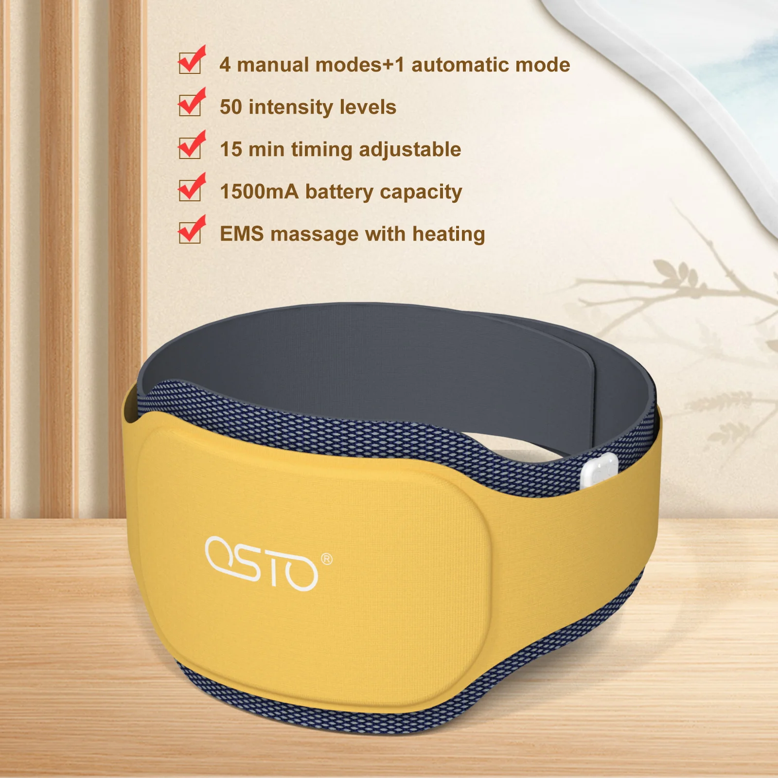 2024 NEW arrival  portable lumbar massager with heating waist back massage belt TENS machine EMS massager accept OEM