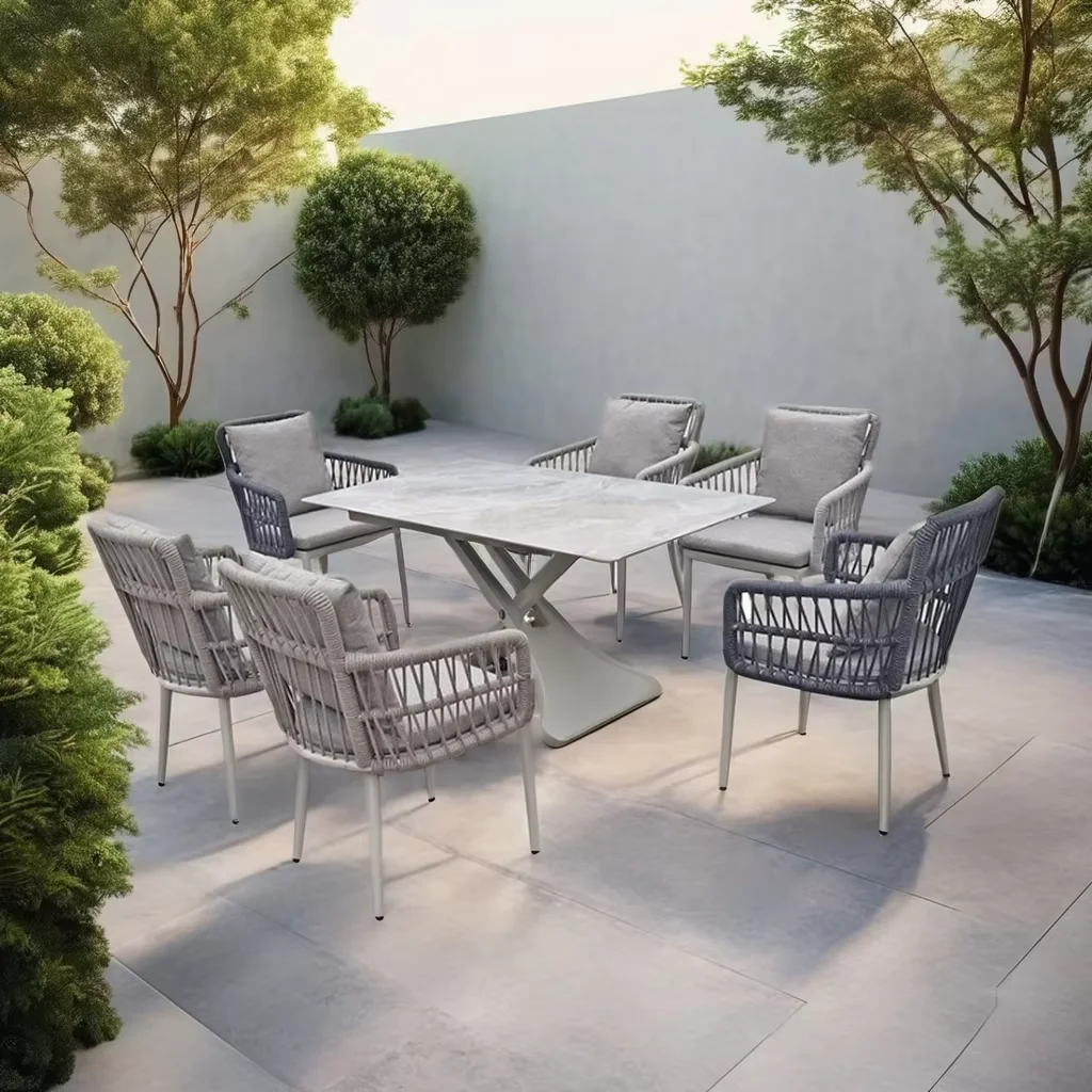 Металлический керамический стул в традиционном стиле Прованс для ресторанов на открытом воздухе современных отелей и террас 12 мест