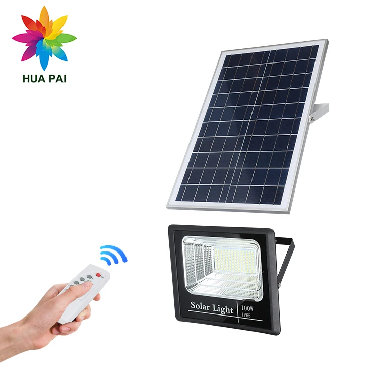 HUAPAI High power garden outdoor 10w 25w 40w 60w 100w 200w 300w solar led flood lamp