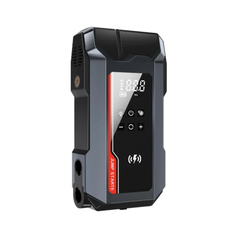 800A Car Jump Starter with LED Torch Power Bank Air Compressor Wireless Charging Function for Cellphones Starting Device