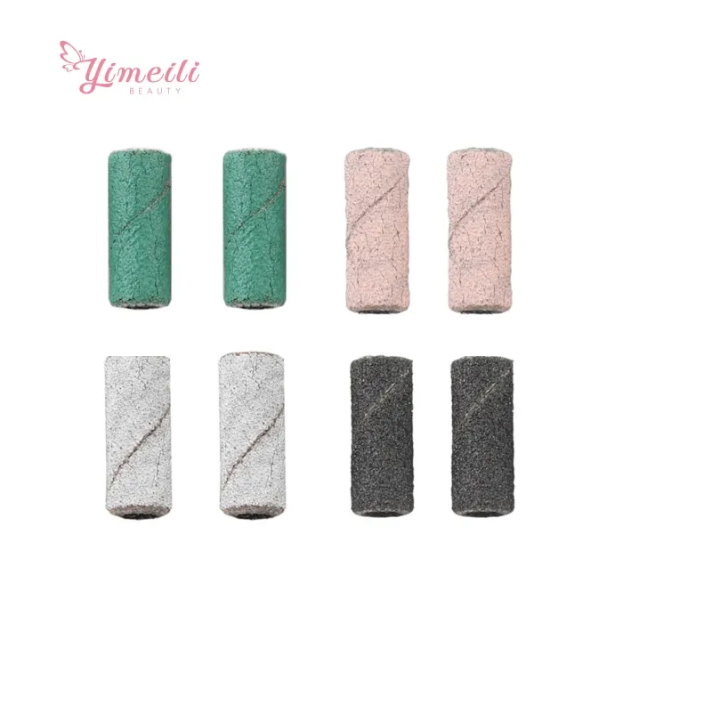 Yimeili 100pcs/Box  Sanding Bands With Rubber Mandrel Nail Drill Bit Accessories Gel Removal Nails Care Polishing Tool