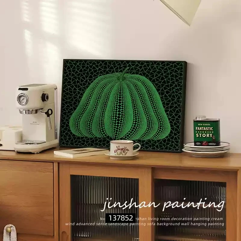 Pumpkin desktop painting restaurant art niche decorative painting living room background wall painting entrance high-end