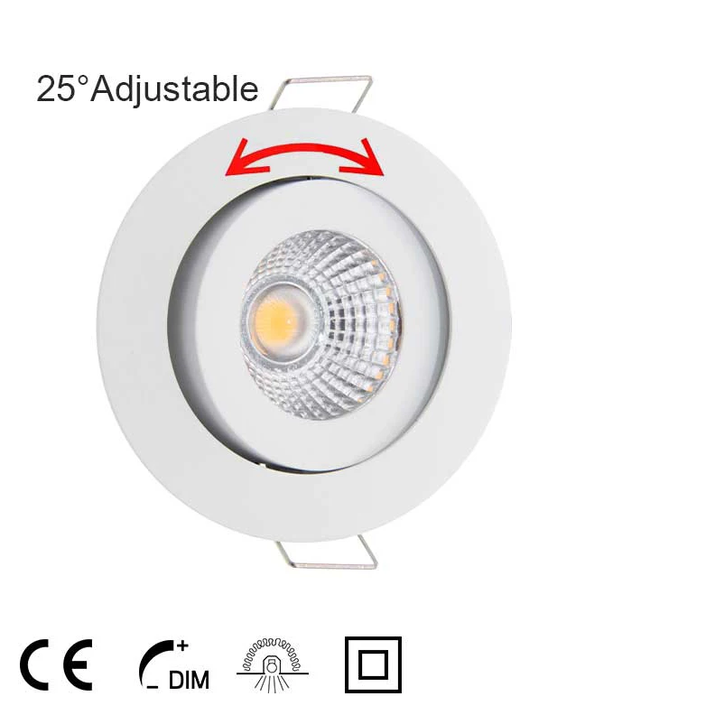 COB Downlight IC rated home ceiling spot light IP44 Built-in driver DOB Downlight adjustable dimmable recessed led downlight