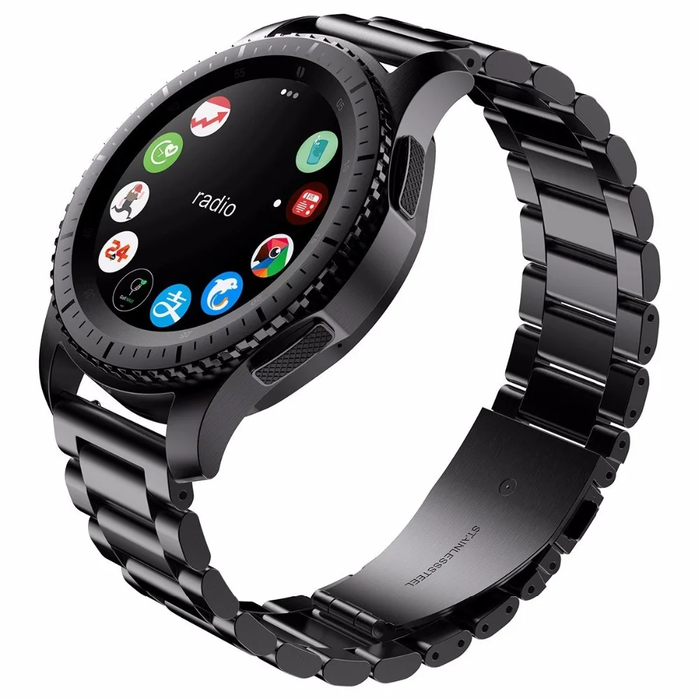 20mm 22mm Band for Samsung Galaxy Watch 3/46mm/42mm/active 2/46 Gear s3 Frontier/S2/Sport Stainless steel bracelet for Huawei GT