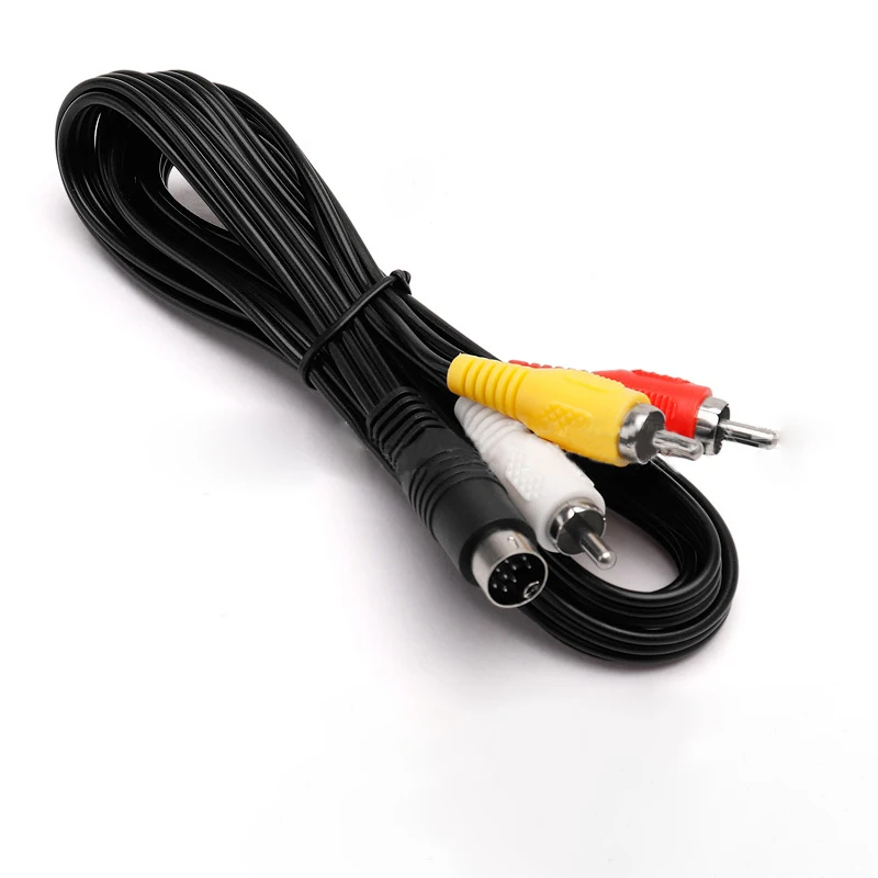 Hot Sale Durable 9Pin 1.8M 6ft Audio Video AV Cable For Sega Saturn AV RCA Connection Cord