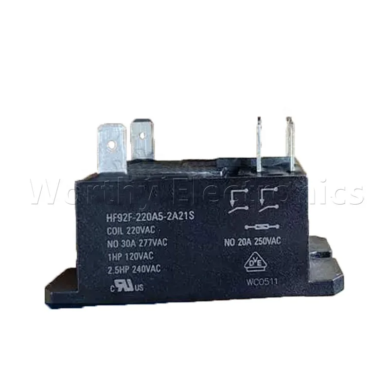 Электронное компонентное силовое реле 220 В/240VDC 30A 4/6PIN DIP HF92F-220A5-2A21S релейный модуль