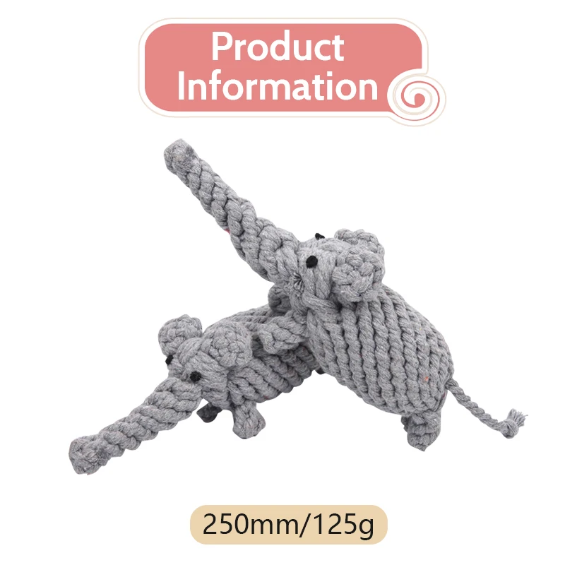 High Quality Elephant Cotton Rope Small Pet Dog Chewing Toy