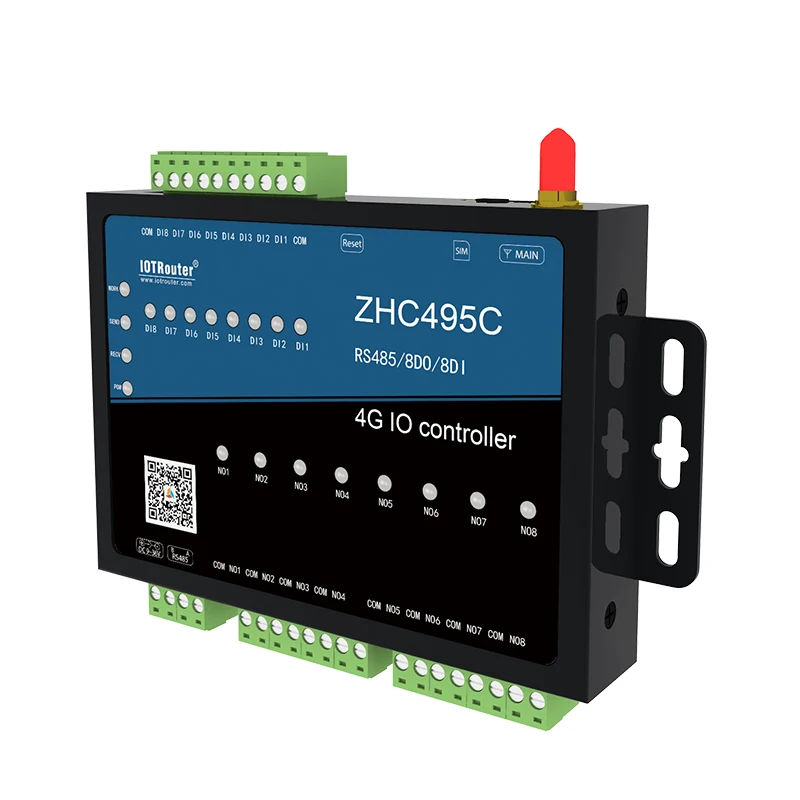 Industrial Iot Communication Equipment 8 Port Multi Rs485 Serial Port Server To 4G Module Modbus Gateway