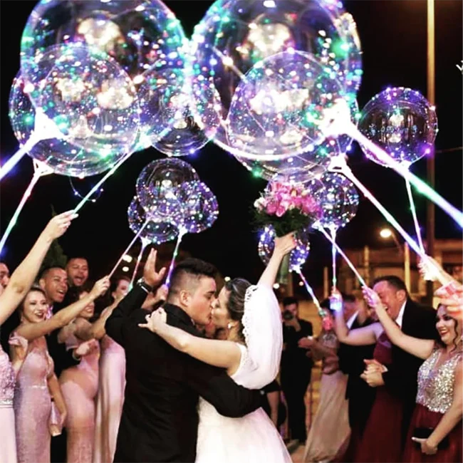 Explosion net red balloon 20 inch round wave ball Glowing balloon portable flash led light ball